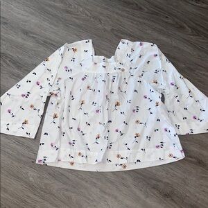 Madewell Floral White Cotton Blouse